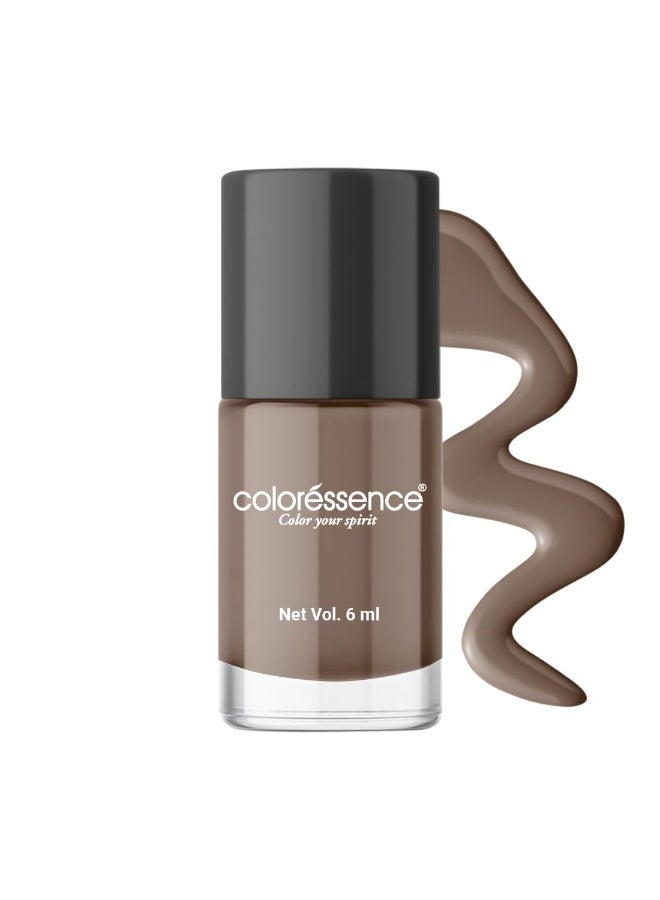 Coloressence Cute Coats Mini Nail Polish-Nude Chestnut|Glossy Finish|Chip Resistant |Single Swipe Application -6ml - Image 1